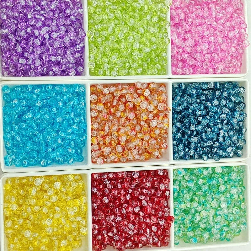 B70# [6mm Glass Chipping Beads] Random Color Mixing