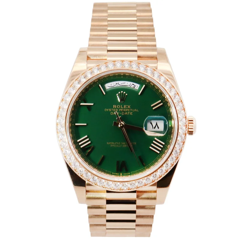 Watches Pairing Tips-Rolex Day-Date 40mm Green Dial Watch Ref# 228348RBR