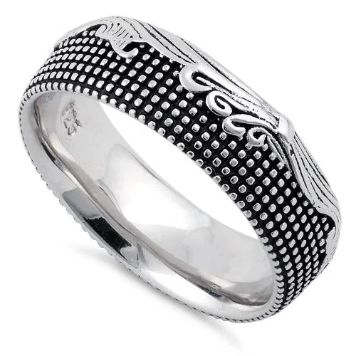 Rings For Young Teens-Sterling Silver Waves and Dots Ring