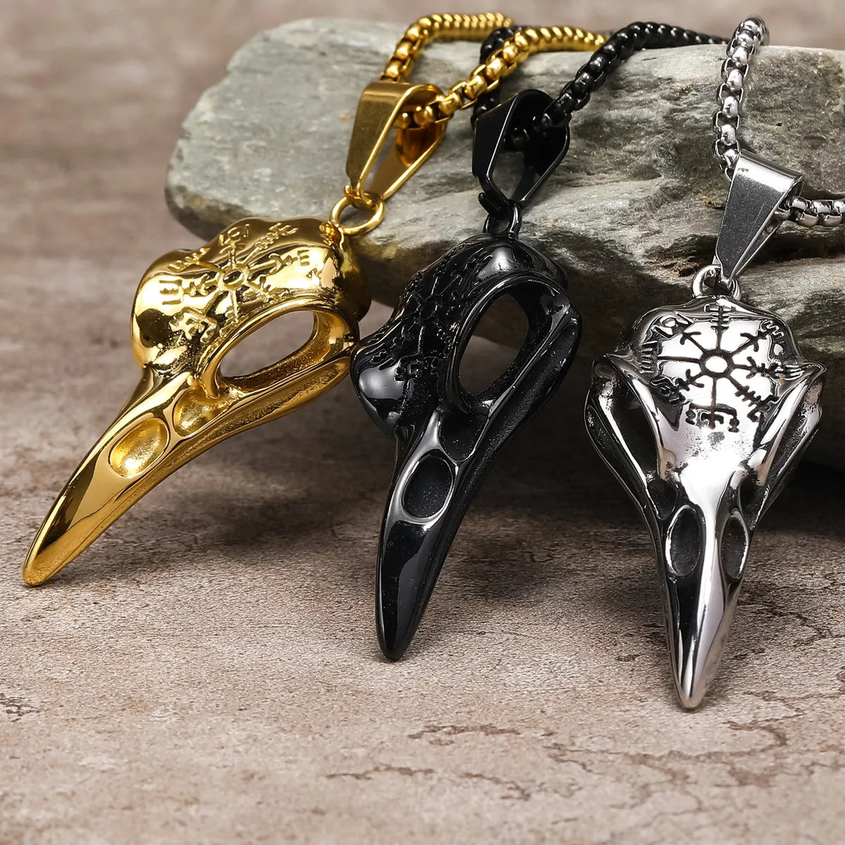 Necklaces For Short Necks-Hip-Hop Bird Titanium Steel Polishing 18K Gold Plated Men'S