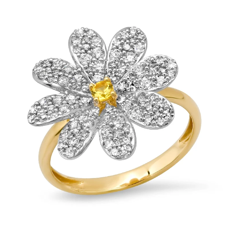 Rings For Trendy Women-Milestones by AB for Eriness Diamond Daisy Ring