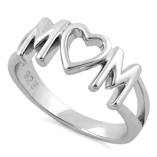 Rings For Self Style-Sterling Silver Mom Heart Ring