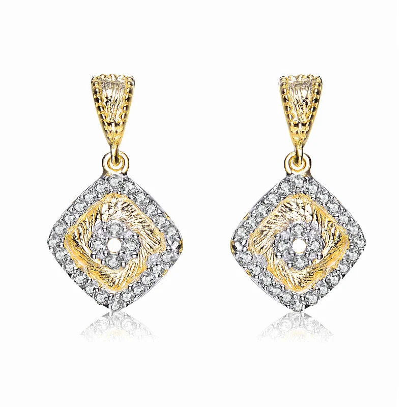 Earrings Shine Maintenance-Aubrey Gold Plated Square Drop Last Pair Earrings