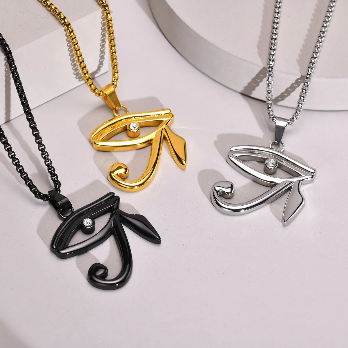 Necklaces For Beach Outings-Fashion Eye Titanium Steel Plating Pendant Necklace 1 Piece