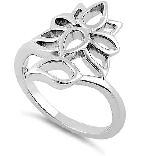 Rings Shine Reviews-Sterling Silver Flower Ring