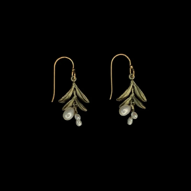 Earrings For Delicate Frames-Garden Vine Earrings - Dainty Wire