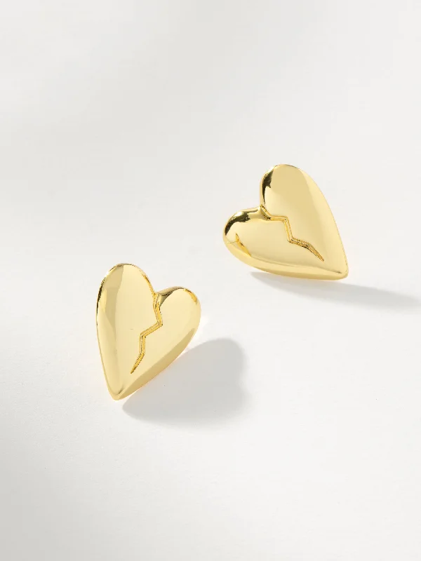 Earrings For Heart Shapes-Mending Heart Earrings