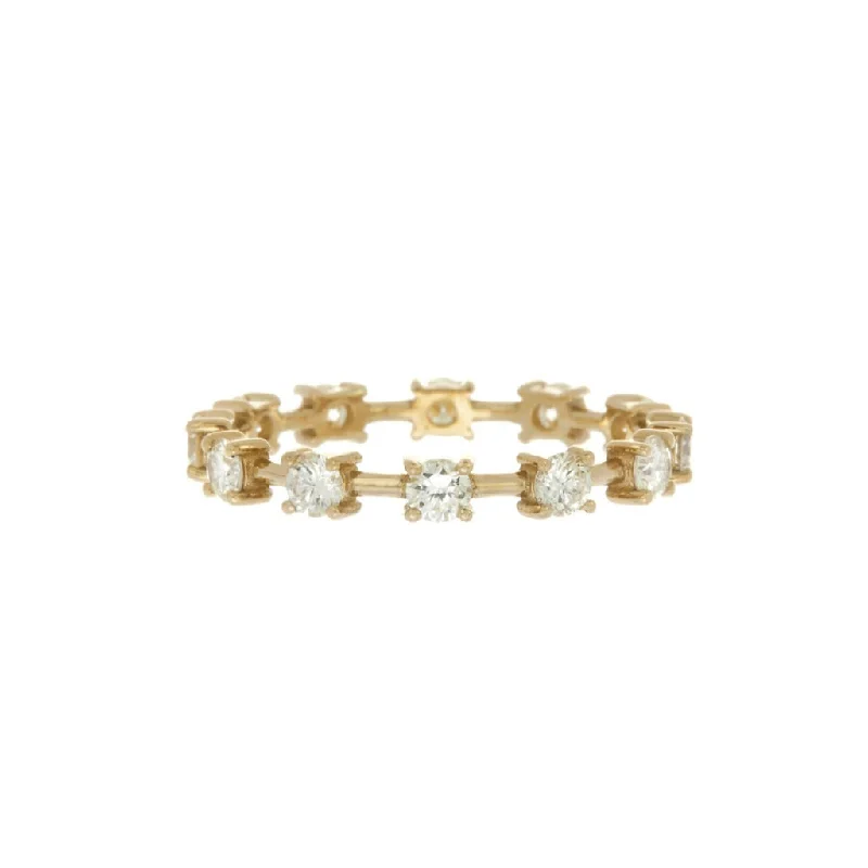 Rings With Bright Colors-Diamond Tennis Eternity Band Ring