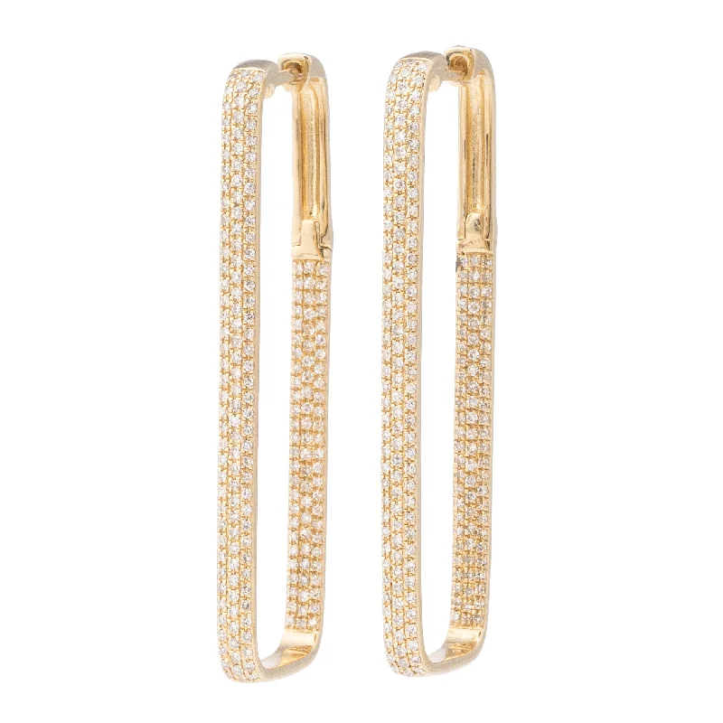 Best Wear Earrings-Inside Out Rectangle Hoops