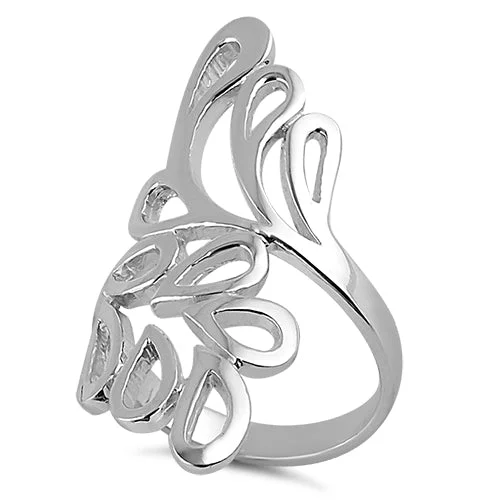 Rings Cost Reviews-Sterling Silver Leaves Ring