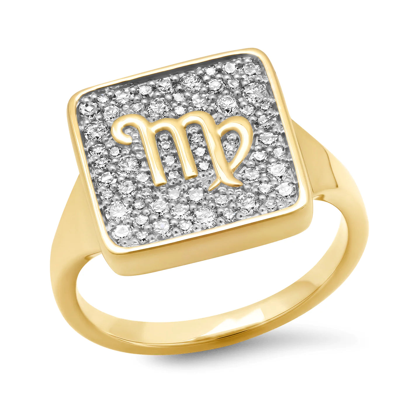 Rings For Epic Looks-Diamond Zodiac Signet Ring