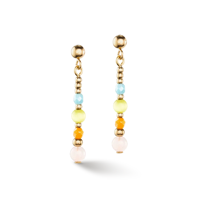 Super Slim Earrings-Princess Spheres earrings multicolour pastel