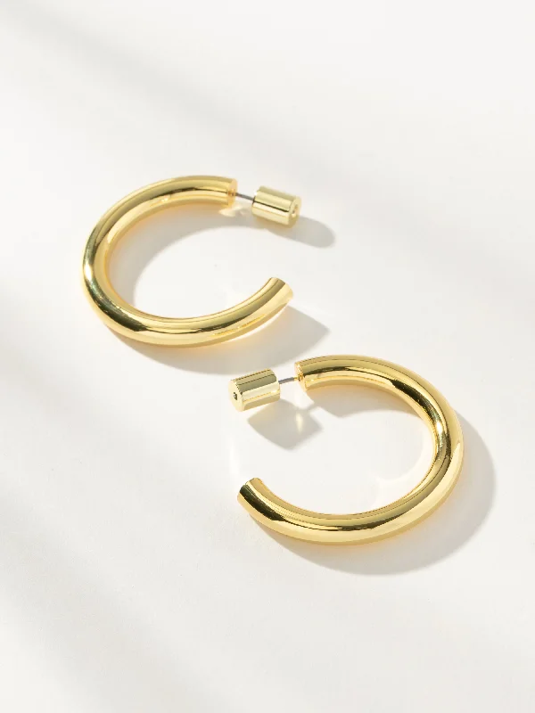 Earrings For Stud Sets-Effortless Tube Hoop Earrings