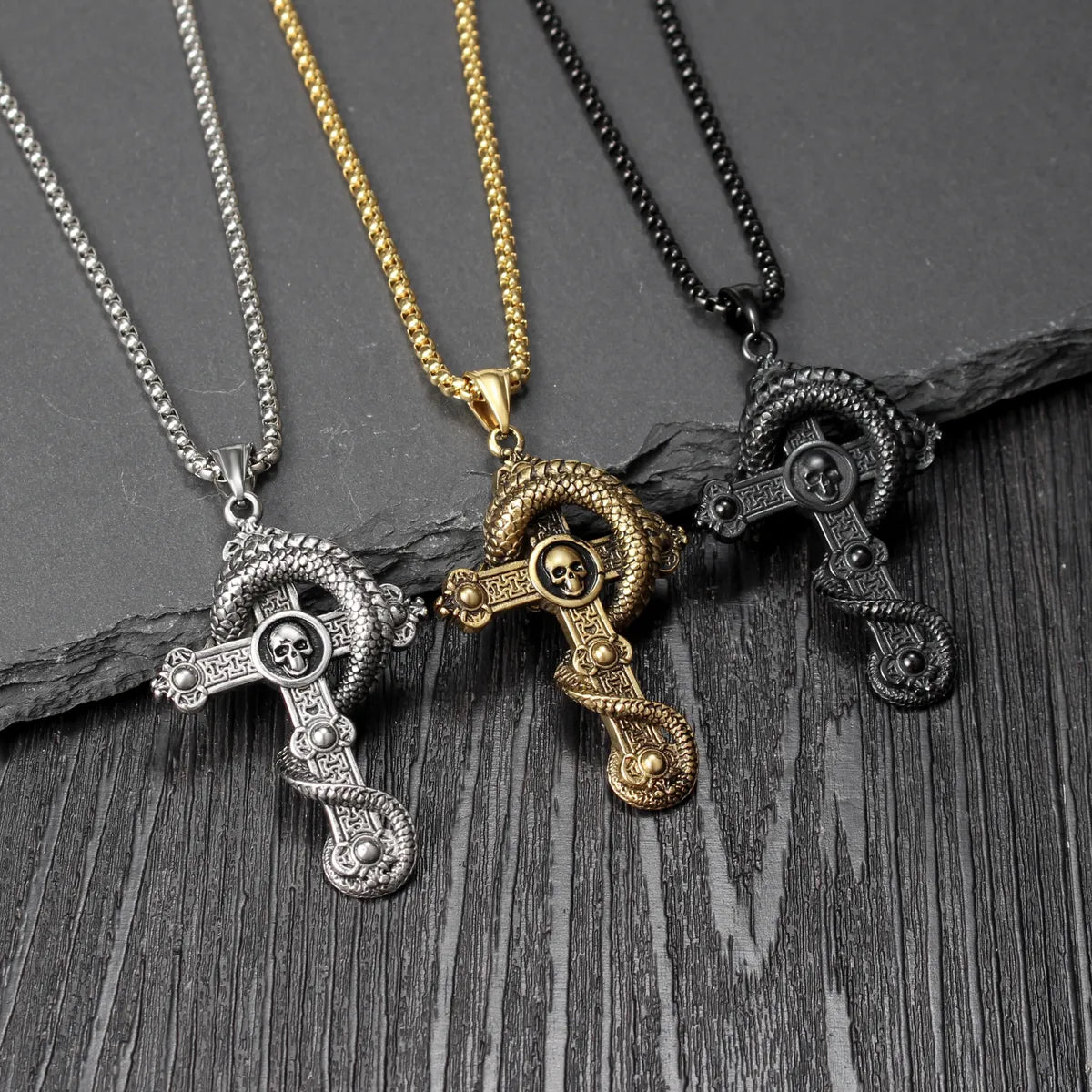 Necklaces Glow Tips-Hip-Hop Retro Cross 304 Stainless Steel Men'S Pendant Necklace