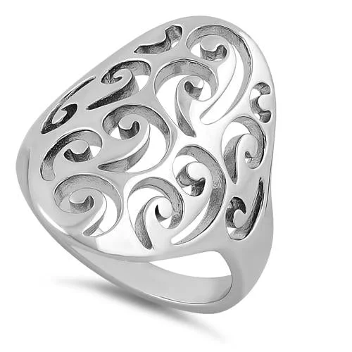 Rings For Travel Kits-Sterling Silver Wind Swirls Ring