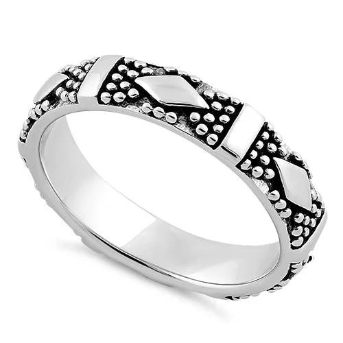 Rings For Young Girls-Sterling Silver Diamond Pebbles Band Ring