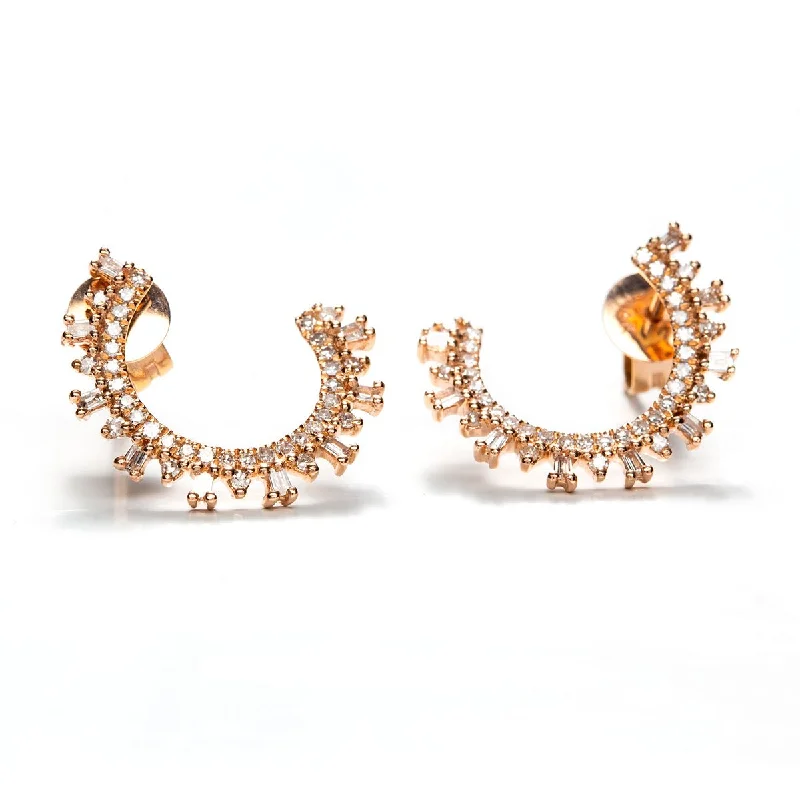 Best Earrings For Dressy Nights-Baguette Spiral Studs