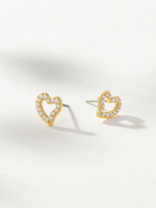 Best Solid Earrings-Little Flirt Heart Stud Earrings