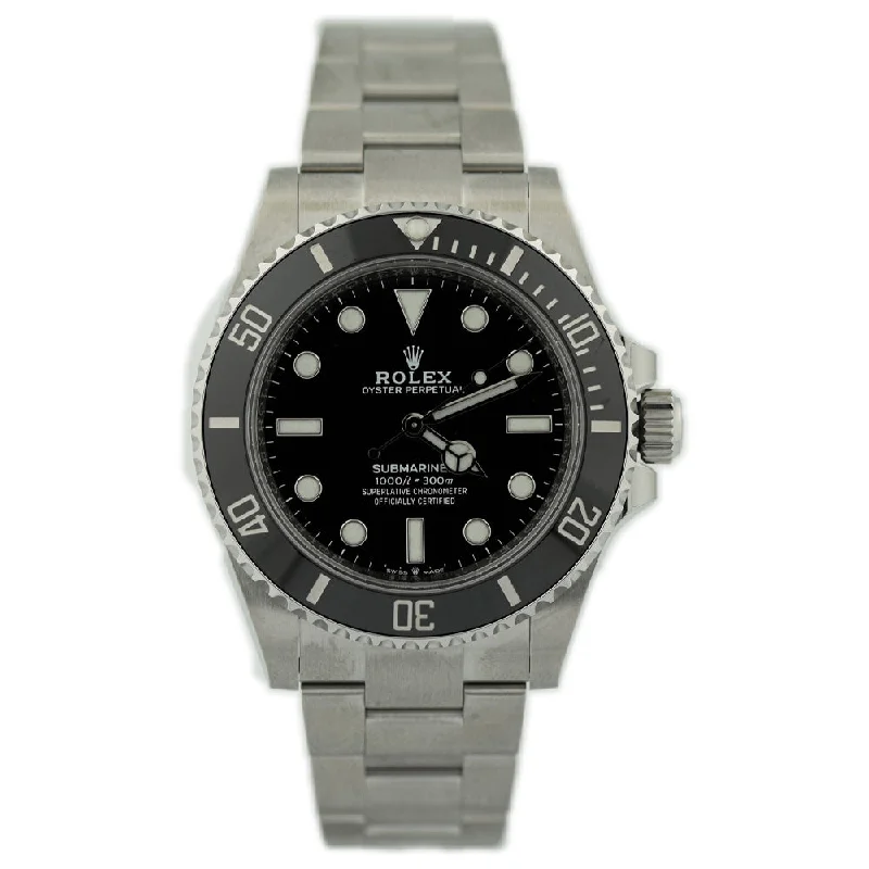 Watches For Hard Days-Rolex Submariner 41mm Black Dial Watch Ref# 124060