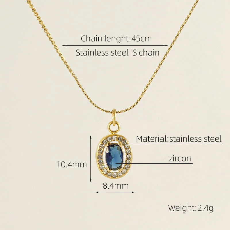 Oval Necklace [Blue]