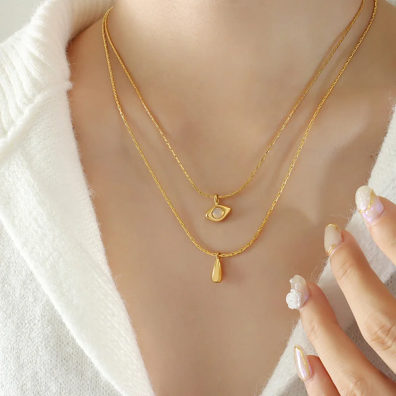 P1370-Gold Double-Layer Necklace