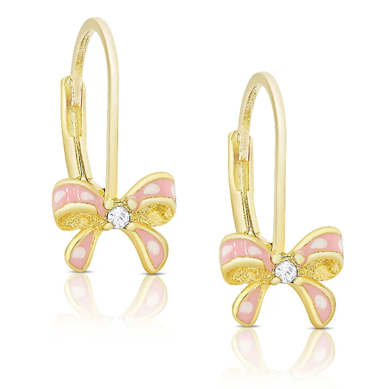 Earrings Safety Guide-Bow Drop Earrings with CZ