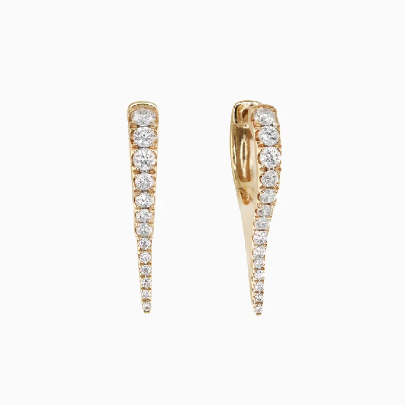 Earrings For Subtle Glow-Mini Diamond Spike Hoop