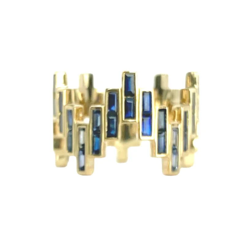 Rings For Flat Vibes-Enlightenment Equilibrium All Around Baguette Gemstones Ring