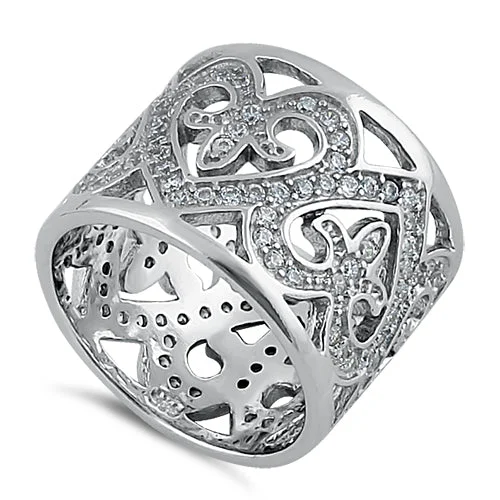 Rings For Fun Days-Sterling Silver Extravagant Heart CZ Ring