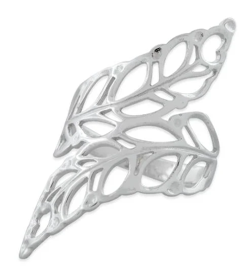 Rings For Quick Use-Sterling Silver Extravagant Leaves Ring