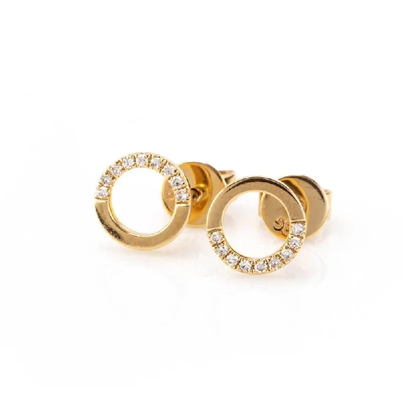 Earrings For Formal Events-50/50 Circle Studs