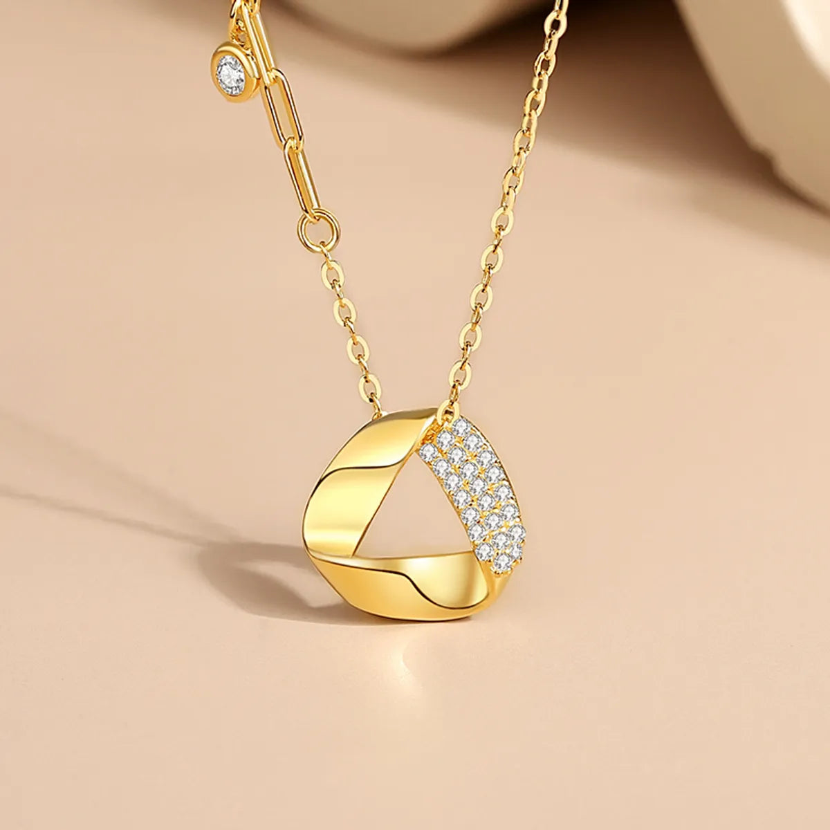 Necklaces Top Picks-Simple Style Geometric Sterling Silver Plating Inlay Zircon Pendant Necklace