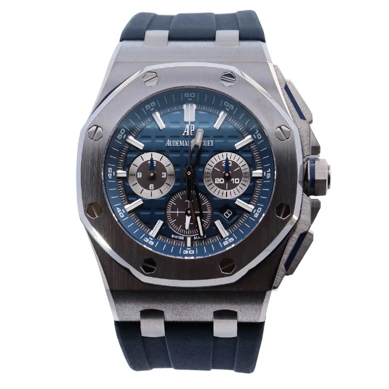 Watches Water Resistance-Audemars Piguet Royal Oak 42mm Blue Dial Watch Ref# 26480TI.OO.A027CA.01