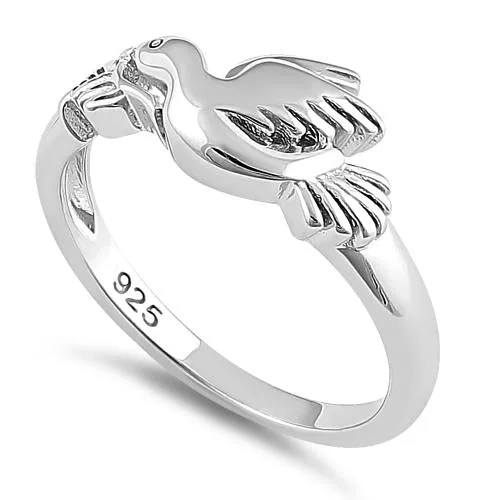 Rings Swap Tips-Sterling Silver Flying Dove Ring