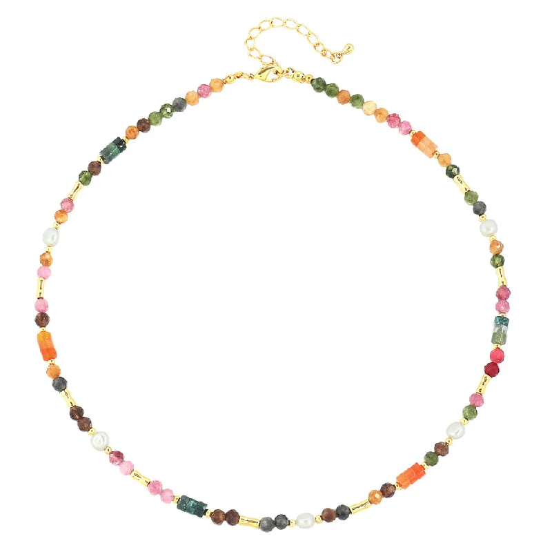 Tourmaline Freshwater Pearl Necklace