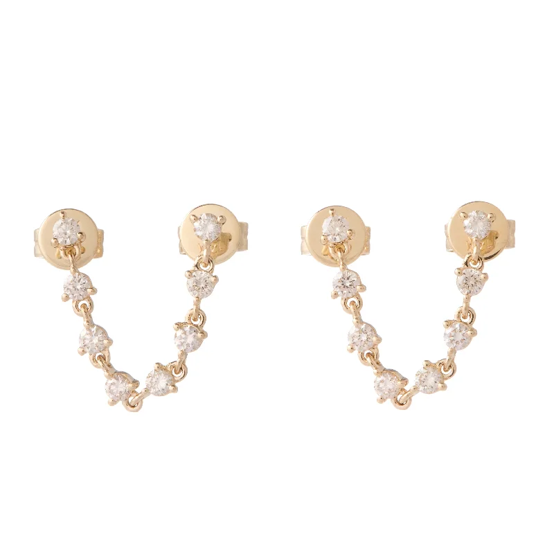 Earrings Buying Advice-Floating Bezel Double Stud Earrings