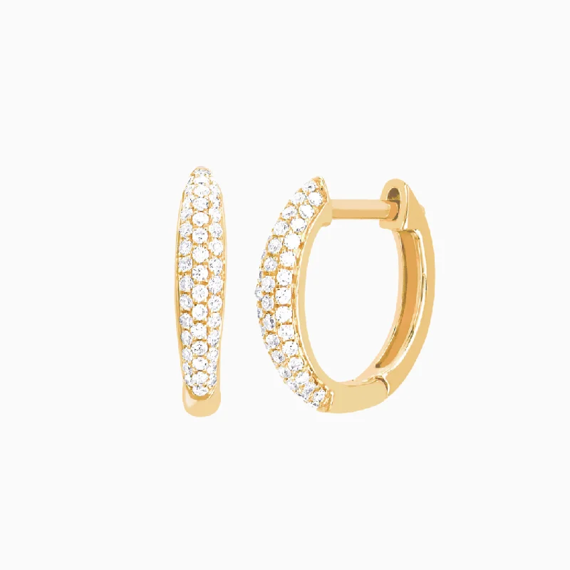 Earrings For Dry Times-Diamond Dome Huggie Earring