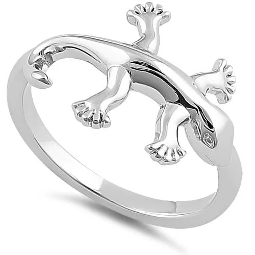 Soft Rings For Ease-Sterling Silver Gecko Ring