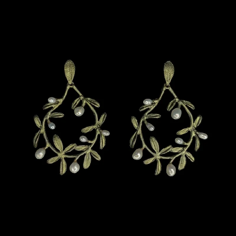 High-End Earrings For Class-Garden Vine Earrings - Post Circle