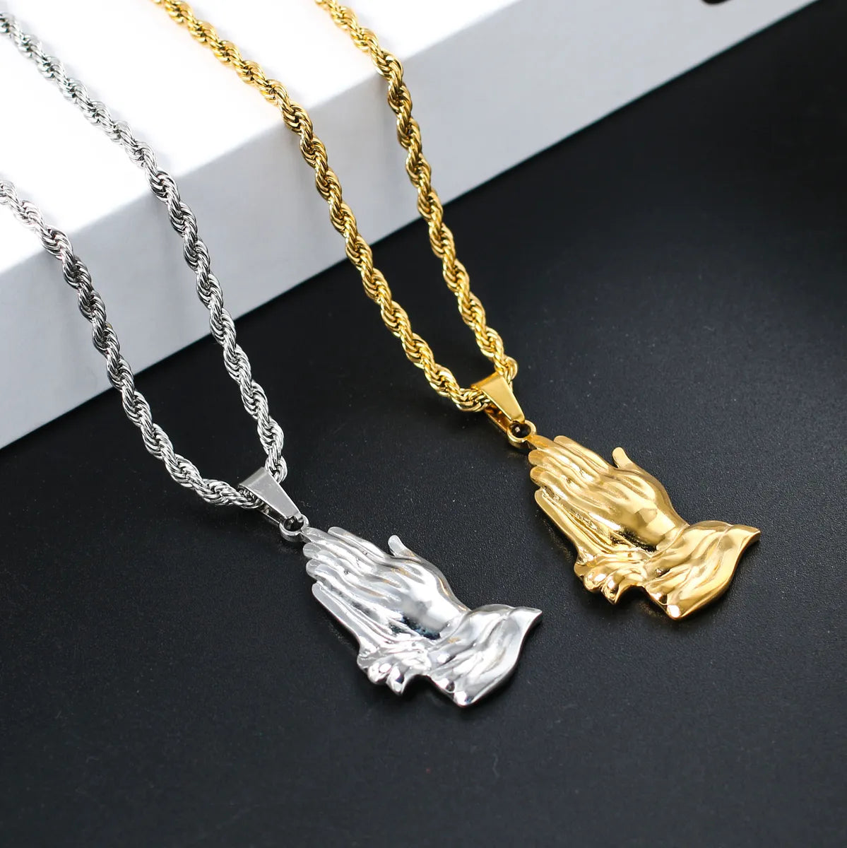 Best Necklaces For Office Wear-Ethnic Style Hand Stainless Steel Plating Necklace 1 Piece