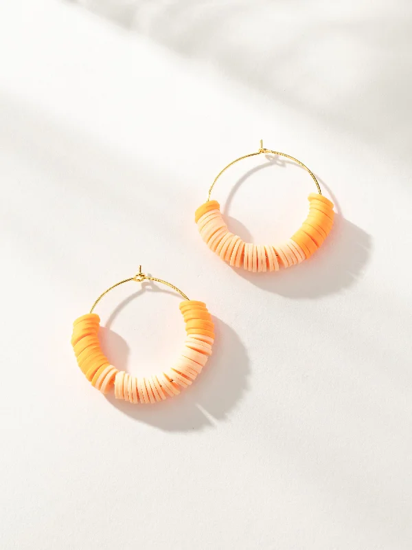 Earrings For Formal Events-Heishi Bead Hoop Earrings