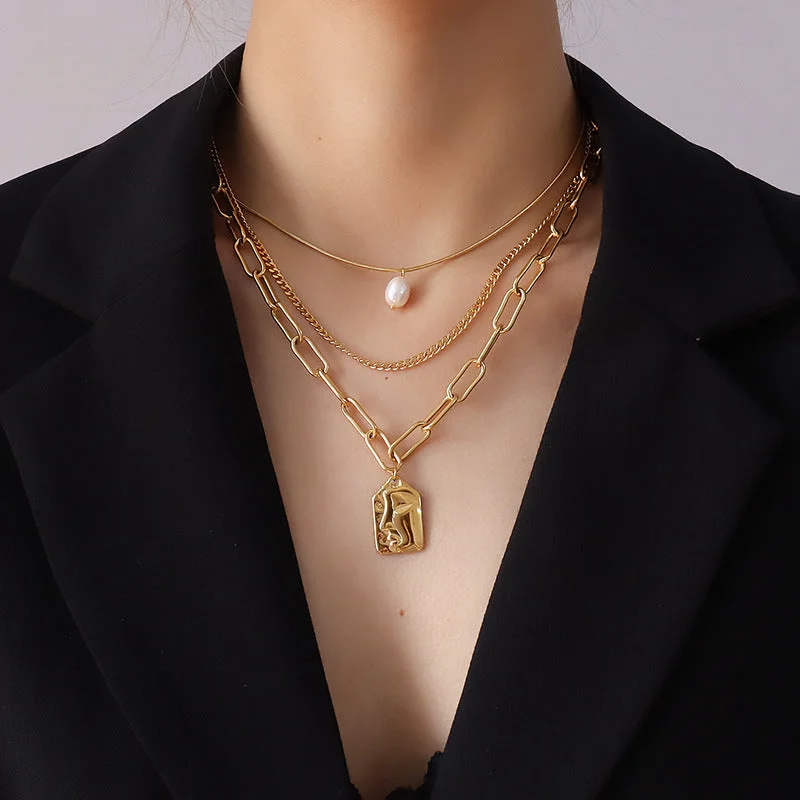 Gold Three-Layer Necklace