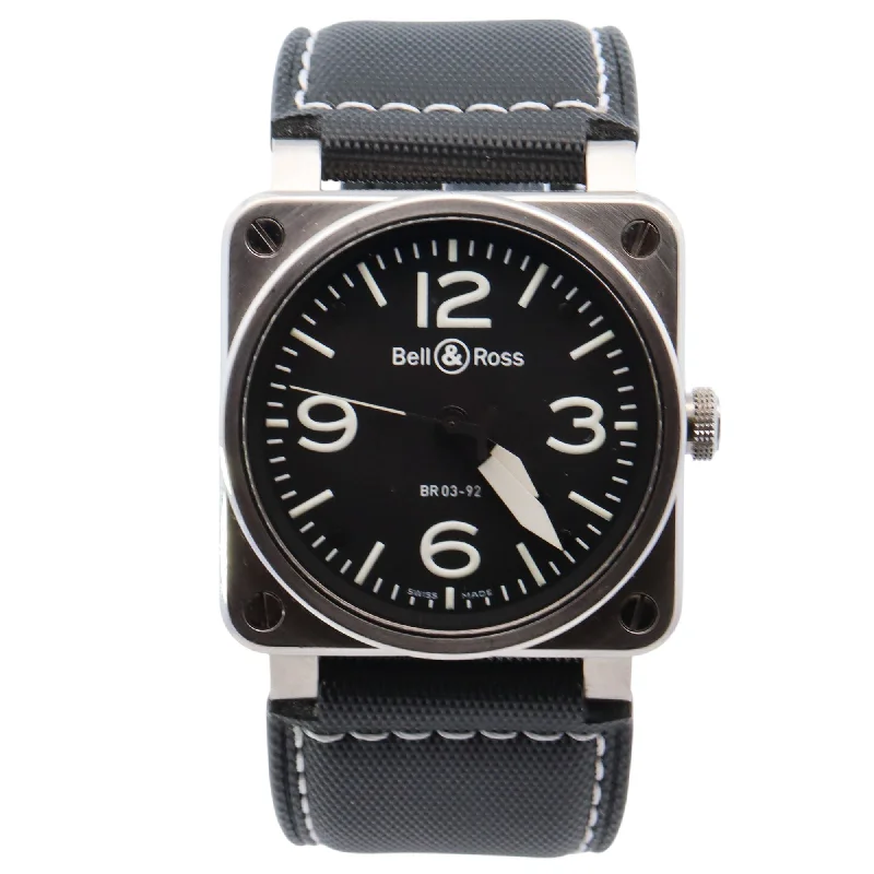 Watches For Layered Looks-Bell & Ross BR03 42mm Black Dial Watch Ref# BR03-92