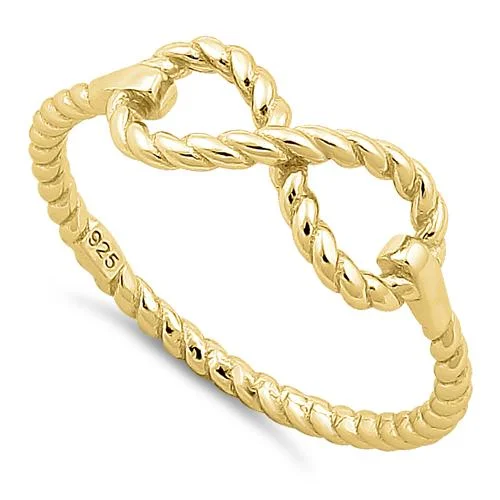 Best Quick Rings-Sterling Silver Infinity Gold Plated Ring