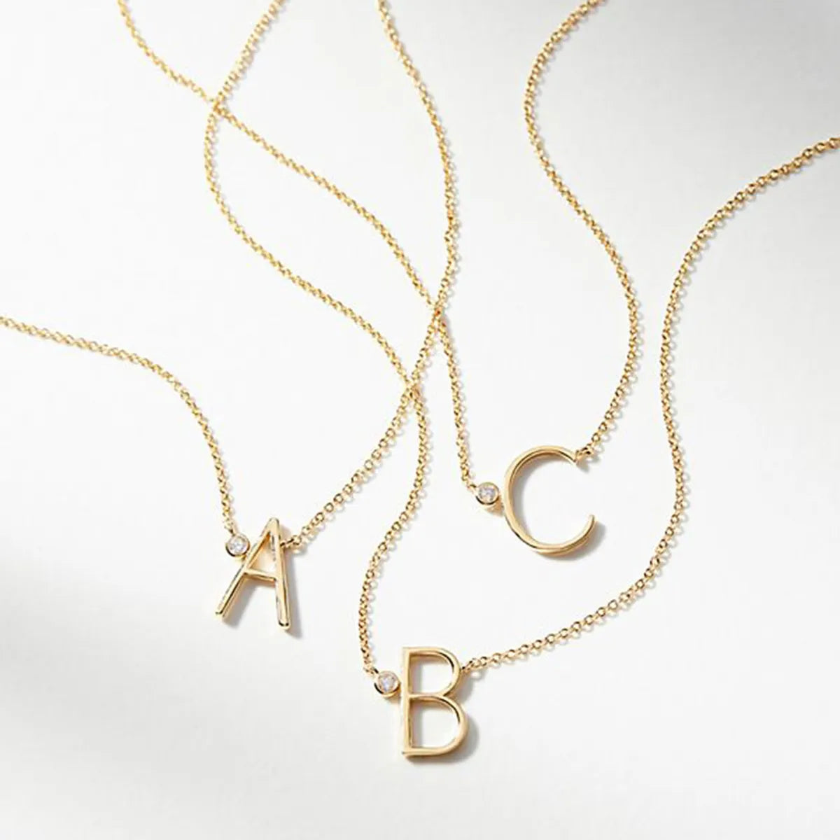 Statement Necklaces For Impact-Sterling Silver Simple Style Letter Pendant Necklace