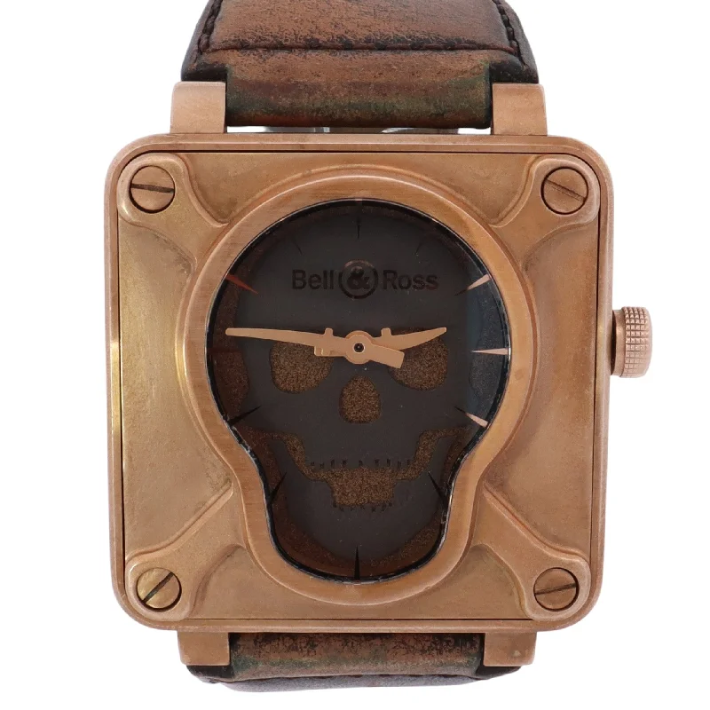 Watches For Low Glow-Bell & Ross Skull Bronze 46mm Skull Dial Watch Ref# BR 01-92