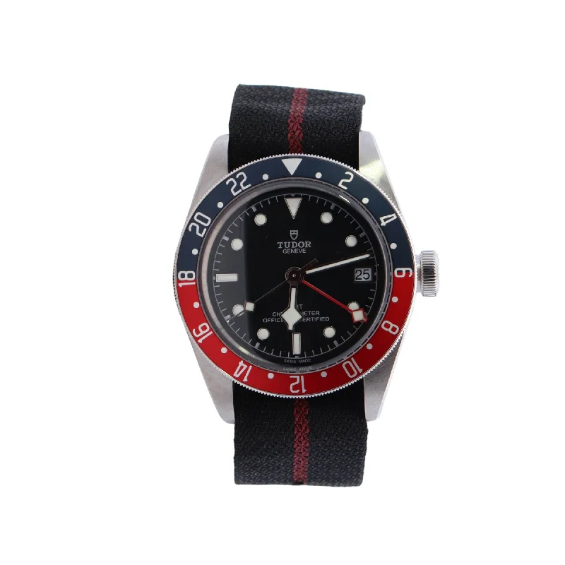 Eco-Made Watches-Tudor Black Bay GMT 41mm Black Dial Ref# 79830RB