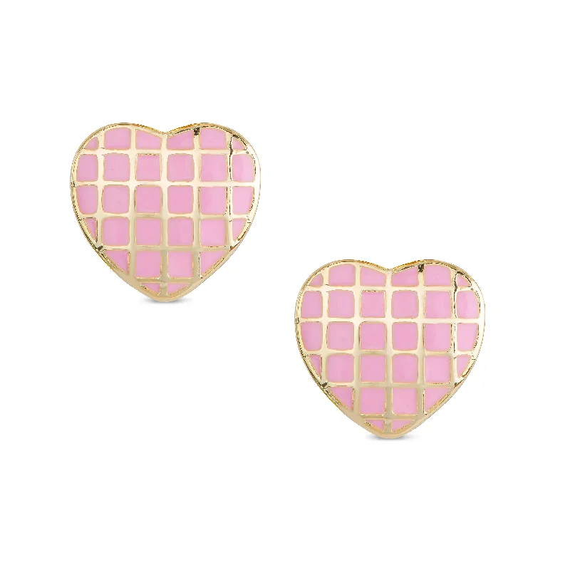 Earrings For Tiny Looks-Lattice Heart Stud Earrings