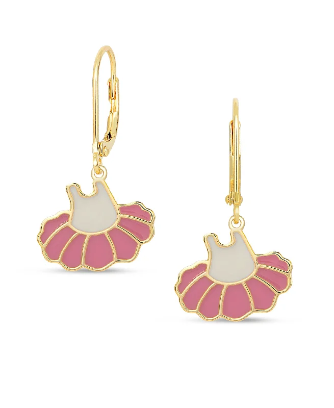 Earrings For Older Ladies-Ballerina Tutu Drop Earrings