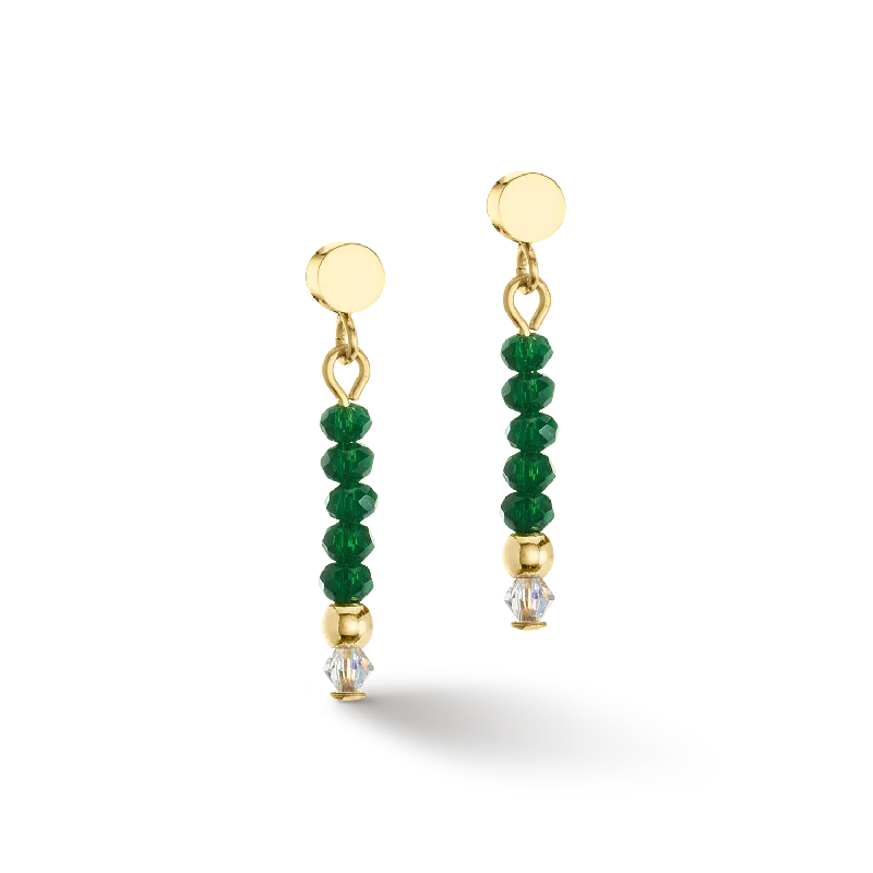 Earrings For Snow Days-Earrings Little Twinkle gold-dark green